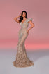 Luna - Silverleaf Elegance Embellished Gown