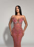 Coral Pink Beaded Gown