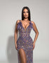 Violet Crystal Embellished Gown