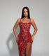 Red Crystal Embellished Gown