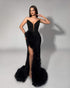 Black Beaded Feather Gown