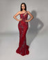 Burgundy Beaded Mermaid Gown