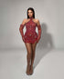 Ruby Halter Embellished Mini Dress