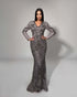 Platinum Deco Beaded Gown