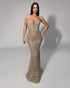 Nude Illusion Beaded Gown