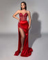 Crimson Satin Gown