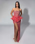 Coral Pink Peplum Gown