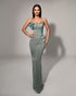 Sage Beaded Bow Gown