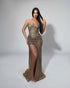 Gilded Olive Beaded Gown
