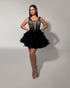 Noir Feather Cocktail Dress