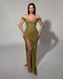 Olive Shimmer Gown