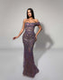 Amethyst Shimmer Off-Shoulder Gown