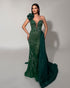 Emerald Rosette Gown