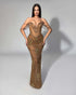 Gold Beaded Illusion Gown