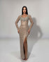 Gilded Elegance Long Sleeve Gown