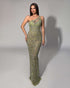 Olive Green Beaded Gown