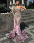 Celestial Feather Illusion Gown