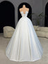 Ivory Lace Appliqué Off-Shoulder Wedding Ball Gown