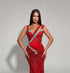 Red Crystal Embellished Gown
