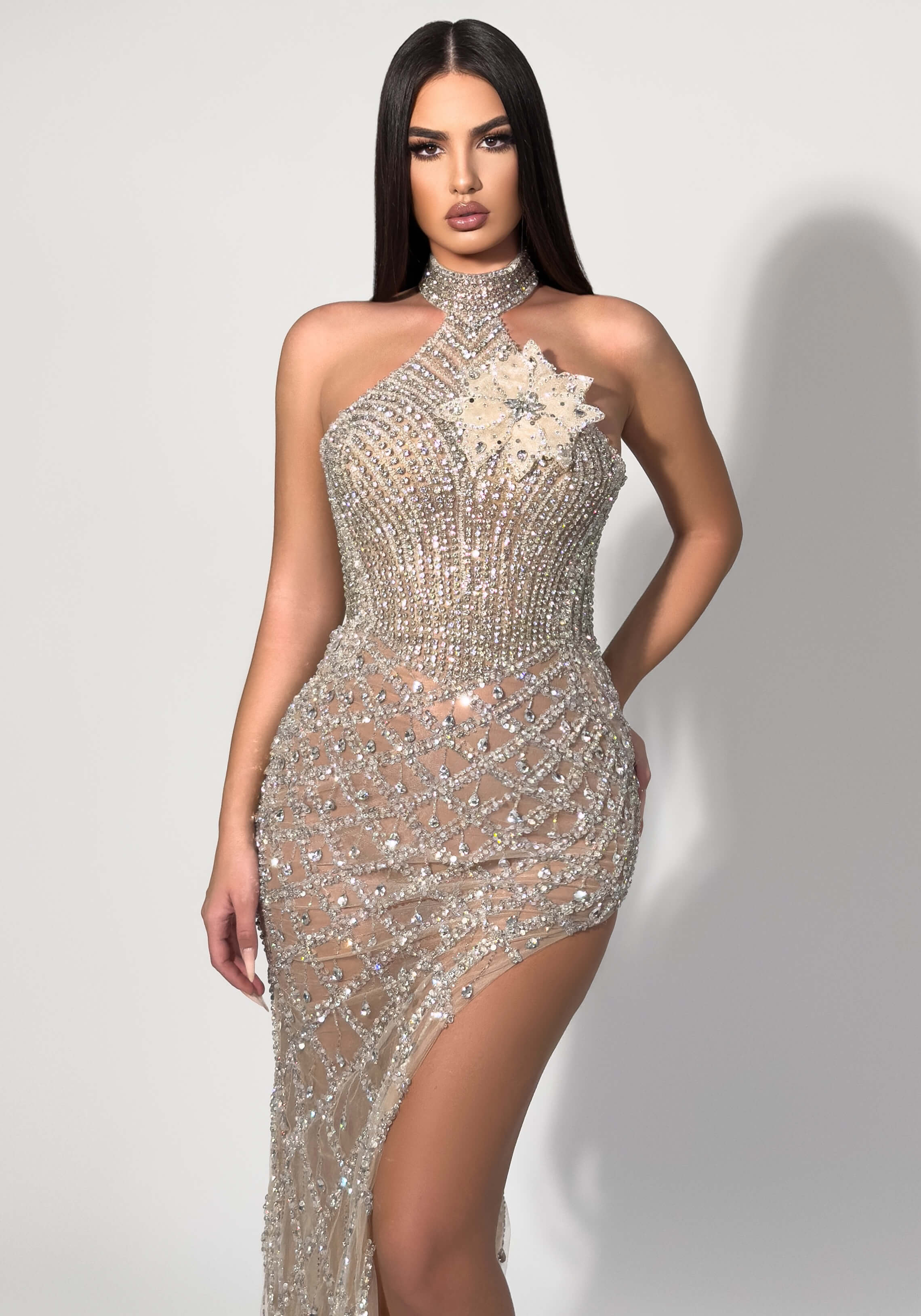 Starlight Halter Gown with Crystal Choker Starlight Halter Gown with Crystal Choker