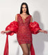 Scarlet Beaded Mini Dress