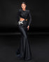 Midnight Luxe Crystal Drape Gown