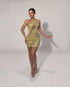 Golden Bloom Mini Dress