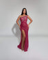 Fuchsia One-Shoulder Sequin Gown