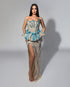 Aqua Peplum Gown