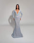 Light Blue Long-Sleeve Gown