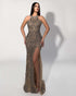 Olive Enchantment Halter Gown
