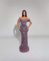 Lilac Mirror-Embellished Off-Shoulder Gown