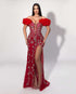 Red Opulence Beaded Gown