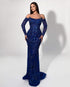 Navy Halter Gown