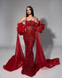 Crimson Majesty Beaded Gown