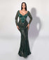 Green Long Sleeve Gown