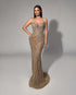 Champagne Beaded Illusion Gown