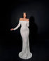 Beaded Off-Shoulder Mermaid Gown