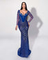Blue Long Sleeve Gown