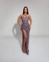 Lilac Crystal Halter Gown