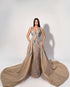 Champagne Beaded Overskirt Gown
