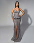 Silver Peplum Gown