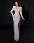 Dazzle Crystal Fringe Illusion Gown