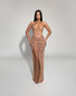 Nude Crystal Embellished Gown