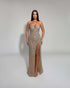 Champagne Crystal Embellished Gown