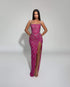 Fuchsia Diamond Beaded Gown