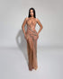Nude Mirror Embellished Gown