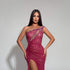 Fuchsia One-Shoulder Sequin Gown