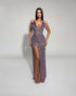 Violet Crystal Embellished Gown